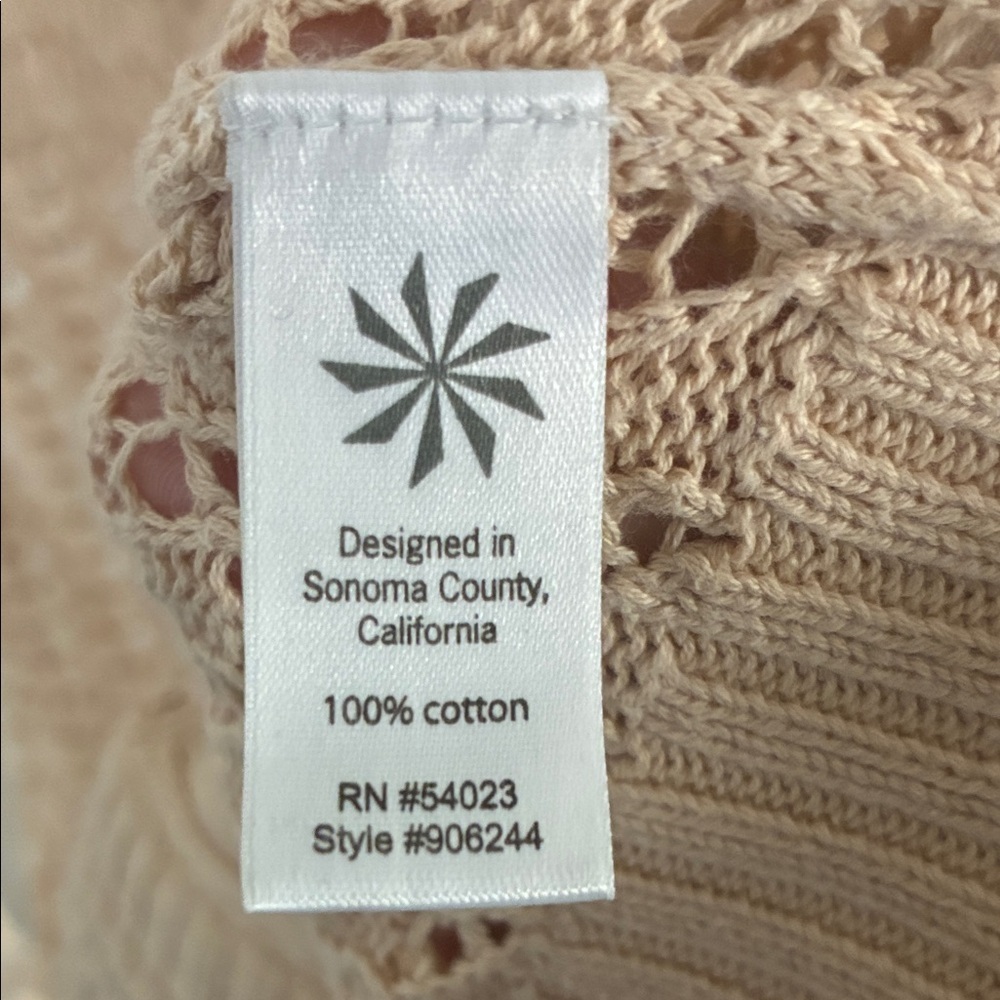 Athleta Cream Women's Crochet Zip Cardigan Sweater Sz XXS - Picture 3 of 5